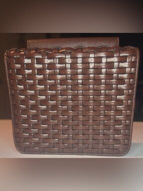 Vintage Talbots Brown Woven Leather Belt Wallet